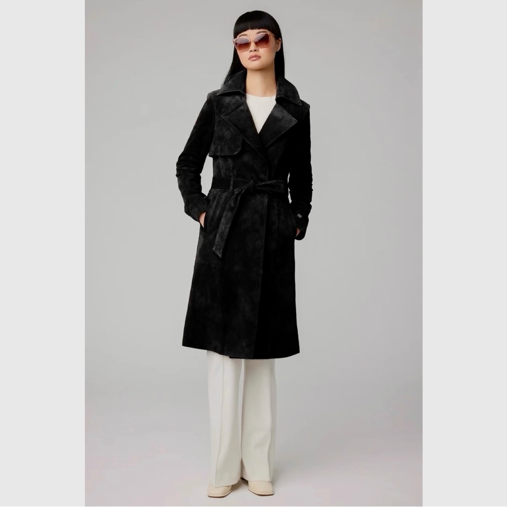 New w/ Tags Soia & Kyo Black Suede Trench size Small.